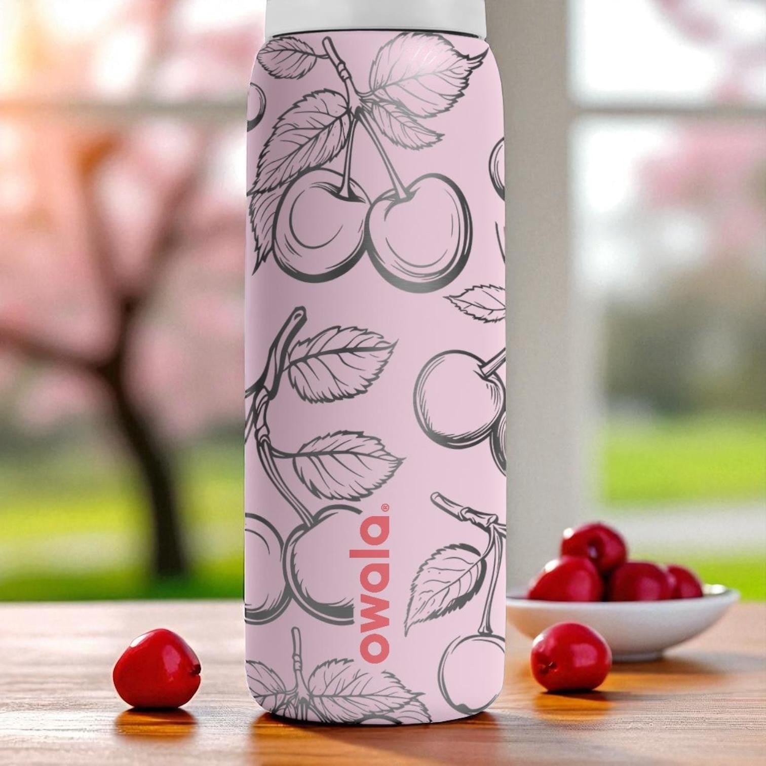 Engraved Cherry Tumbler – Owala Water Bottle With Cherry Design