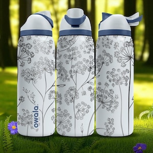 Wild Herb Floral Owala Tumbler – 16oz 24oz 32oz 40oz Engraved Dill Plant Wrap – Nature Gift for Her or Mom