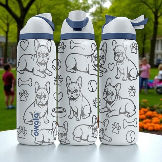 French Bulldog Engraved Owala Bottle – Cute Frenchie Gift With