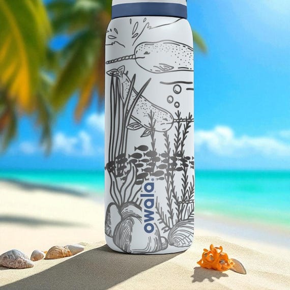 Narwhal Owala Bottle  16oz 24oz 32oz 40oz Engraved Ocean Animal Water  Bottle  Arctic Sea Life Cup  Gift for Kids and Ocean Lovers - Etsy