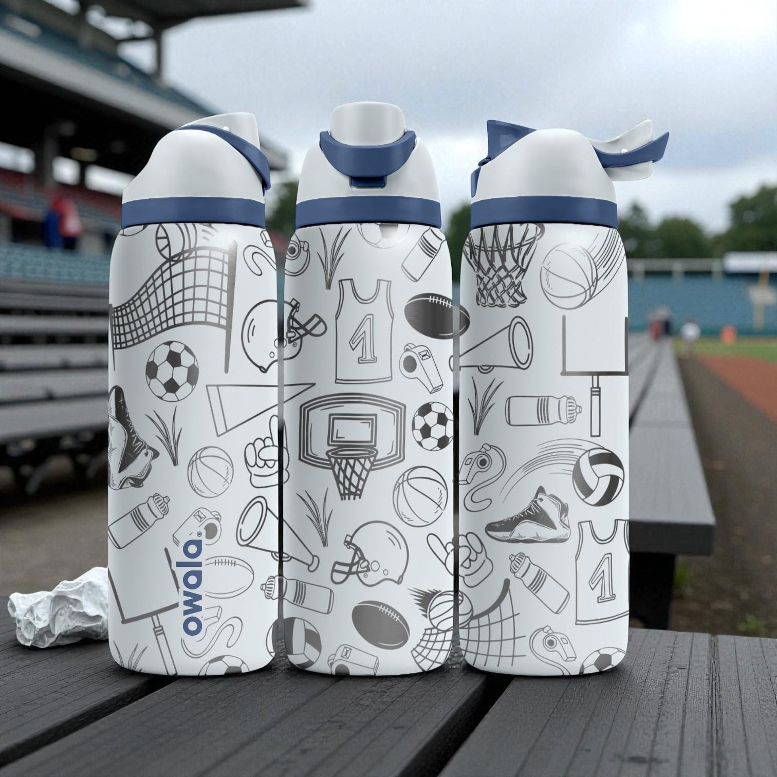 Multi-sport Engraved Owala Bottle – Basketball, Soccer, Volleyball