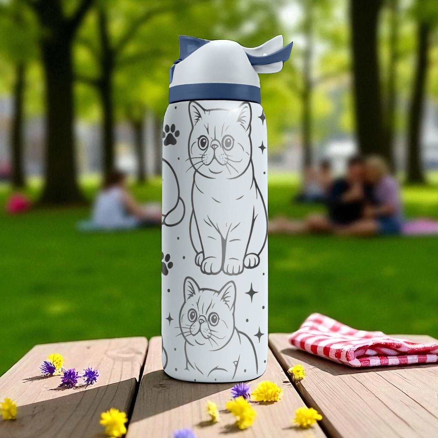 Engraved Exotic Shorthair Cat Owala Bottle – 16oz 24oz 32oz 40oz