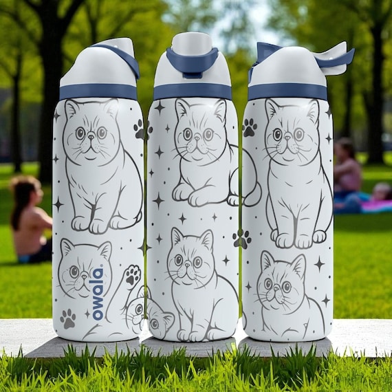 Engraved Exotic Shorthair Cat Owala Bottle – 16oz 24oz 32oz 40oz