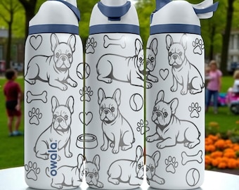 French Bulldog Engraved Owala Bottle – Cute Frenchie Gift With