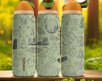 Engraved Adventure Tumbler – Owala Water Bottle for Hiking and Camping – Mountain Nature Design – 16oz 24oz 32oz 40oz