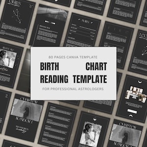 Professional Astrology Birth Chart Reading Template | 80 Page Canva eBook