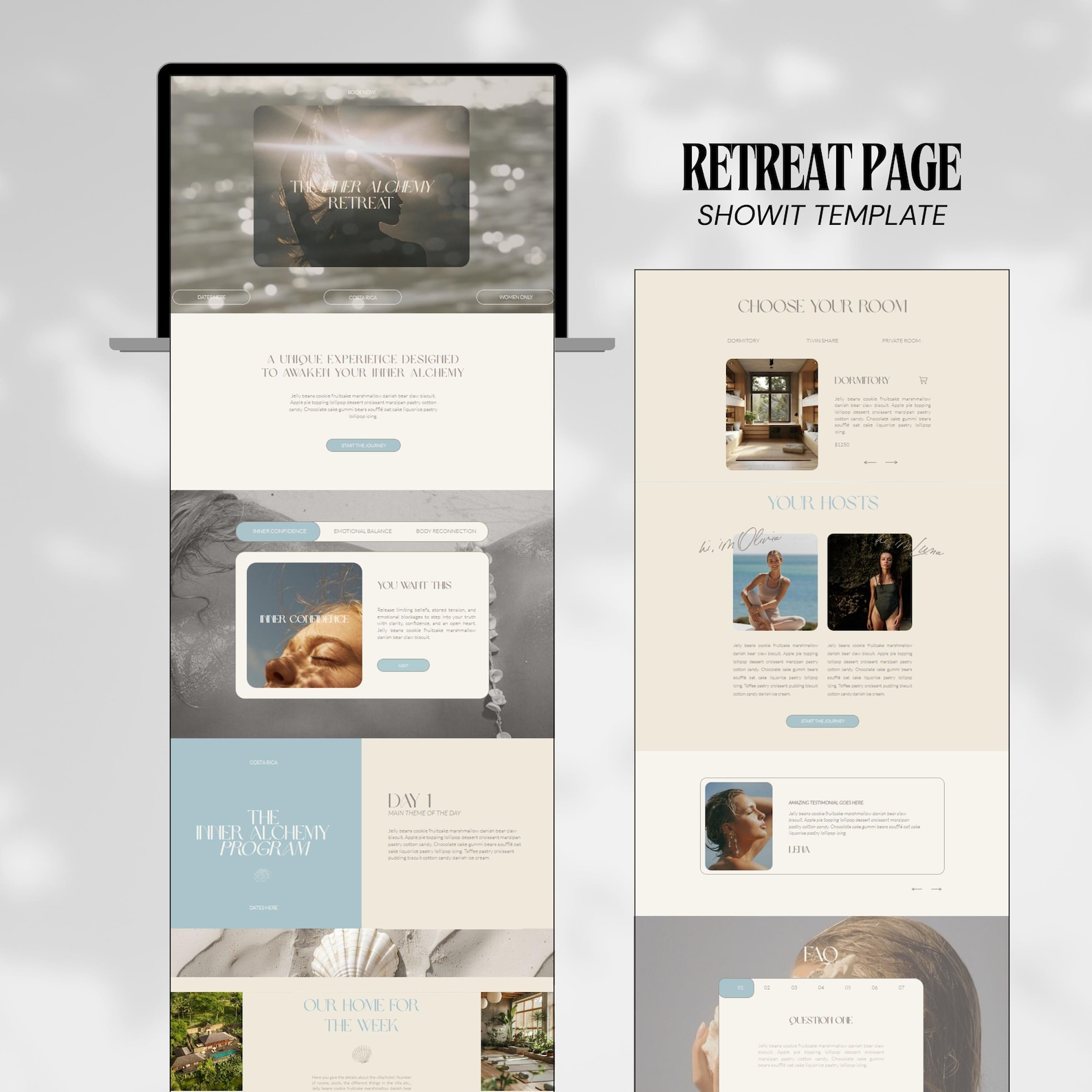 Showit Sales Page Template Retreat Page Template Holistic Coach