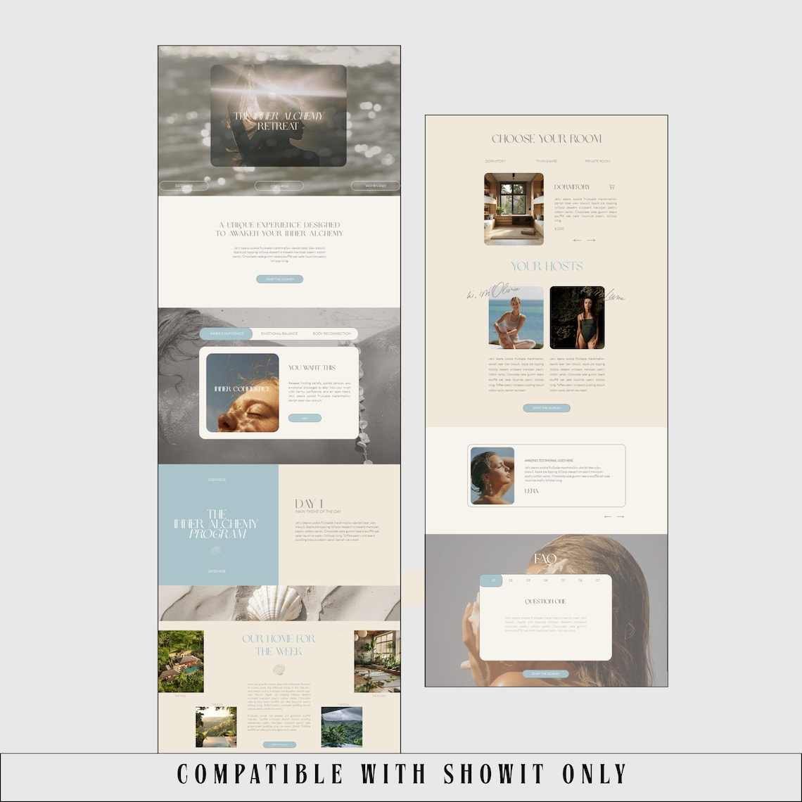 Showit Sales Page Template Retreat Page Template Holistic Coach