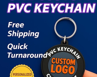 Custom Logo 3D Keychain Promotional Items | Double Sided Rubber PVC Keychains for Brand Awareness | Bulk Orders for Companies, Events, Teams