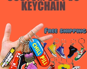 Porte-clés personnalisé en caoutchouc PVC 2D/3D, Porte-clés personnalisé en PVC souple, Logo de mode, Cadeau promotionnel personnalisé