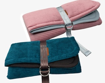 Coperta per cani da esterno in velluto a coste - Personalizzabile - Idrorepellente, imbottita e lavabile - Ideale per viaggi, escursioni e ristoranti