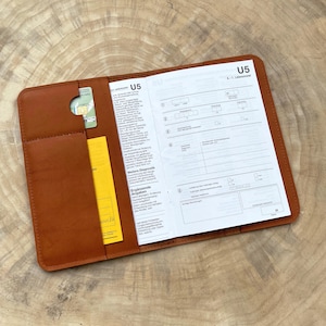 Leren beschermhoezen voor U-boekje & vaccinatiebewijs met reliëf COLIBRI