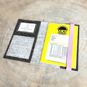 Baby record book cover made of wool felt CHICOS - customizable with name - many color combinations Natur/Braun/Rosa