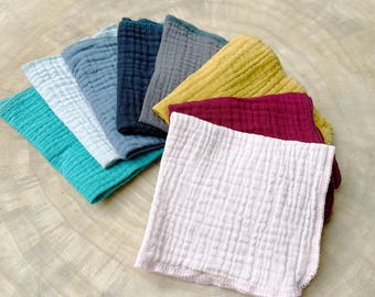 Fazzoletti di mussola | Riutilizzabili | Lavabili | Ecologici | Molti colori tra cui scegliere