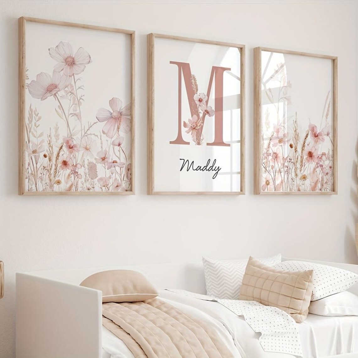 Personalized Birth Flower Print Nursery Wall Decor Custom Wildflowers ...