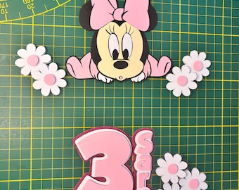 Red Minnie Castle Cake Topper | Pink Baby Minnie Cake Topper