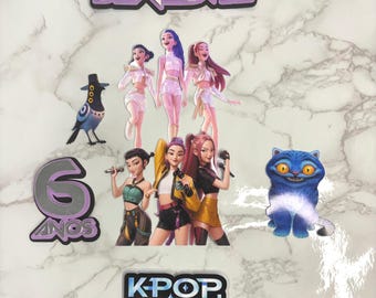 Custom K-Pop Warrior Singer Cake Topper