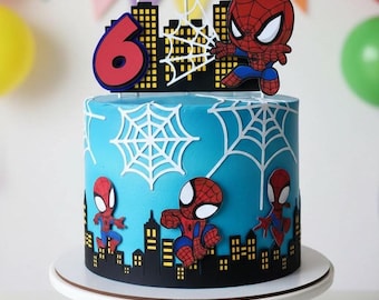 Personalized Spider-Hero Cake Topper | Complete for Children's Parties
