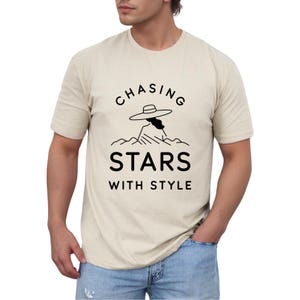 Astronomer Chasing Stars with Style T-Shirt/Funny Stargazer Tee for Astronomy Lovers, Cosmic Nerd Gift, Space Enthusiast Shirt,