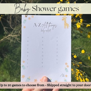 Lot de cartes imprimées de jeux baby shower Safari, pack d'activités baby shower girafe, jeux de la jungle non féminins, jeu emoji Devinez le bocal