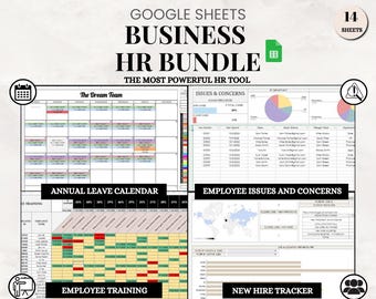 Paquete de hojas de cálculo empresariales, plantillas de recursos humanos y listas de verificación de RR.