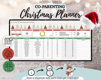 Co-parenting Christmas Planner Google Sheets Spreadsheets Coparents Christmas Gift Tracker Divorced Parents