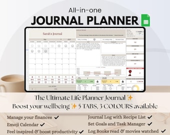 Digital Wellbeing Journal: Self-Care Planner with Mood Tracker (Emoji Calendar Included)