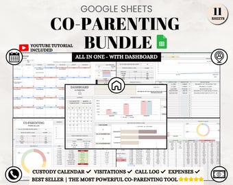 Co-Parenting Documentation Bundle Google Sheets Calendar & Custody Schedule Template Divorced Parents