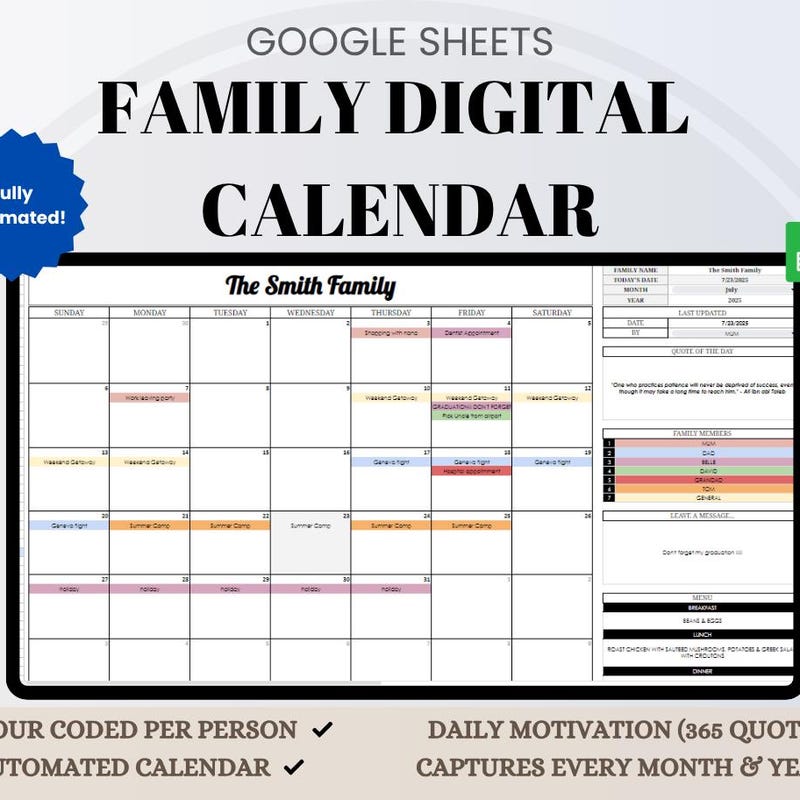 Busy Family Calendar - Etsy