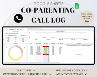 Coparenting Call Log: Custody Tracker Google Sheets