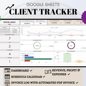 CRM Template: Client & Lead Tracker, Automated Invoices on Google Sheets