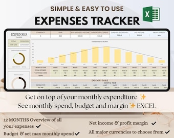 Monthly Expenses Tracker: Budget Excel Template