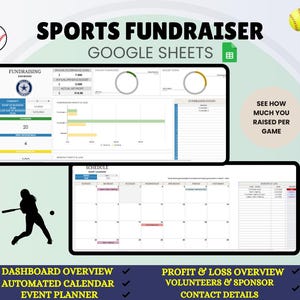 Fundraiser Tracker Spreadsheet: Smart Calendar & Profit and loss on Google Sheets