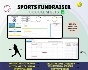 Fundraiser Tracker Spreadsheet: Smart Calendar & Profit and loss on Google Sheets