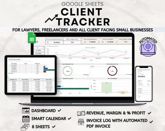 CRM Template: Client & Lead Tracker, Automated Invoices on Google Sheets