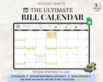 The Ultimate Bill Calendar | Easy Student Bill Tracker - Google Sheets