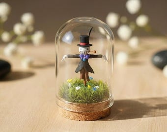 Turnip Head, Miniature Diorama Howl's Moving Castle, Ghibli Studio Fan Art, Terrarium Desk Decor, Anime Gift Unique Collectible