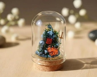 Handmade Alphonse Elric Fullmetal Alchemist Glass Dome Figure Miniature Anime Diorama Gift For Fma Fan