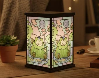 Lanterne lunatique en mousse lax et idem, décoration d'intérieur Pokopia, cadeau de décoration de salle de jeux veilleuse orientale nature