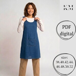 Pottery Apron Dress PDF Sewing Pattern ,Digital Download | Ceramic Studio Apron,Clay Artist Apron, Potter's Pinafore,Artisan Apron Dress Pdf