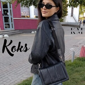 Patrón PDF para bolso de hombro acolchado suave Koks, patrón de costura para bolso acolchado minimalista, patrón PDF para bolso cruzado acolchado de moda, bolso Koks