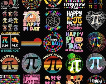 Happy Pi Day PNG Bundle, Pi Day 3.14 Clipart, Math Teacher Shirt Design, Be Irrational Quote, STEM PNG