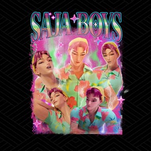 Saja Boys Boy Band Png, Kpop Demon Inspired Movie PNG, Bootleg Retro Movie Clipart, Demon Hunters Merch, Kpop Huntrix Png