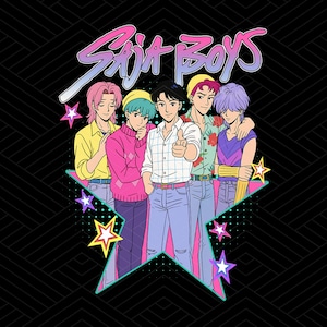 Saja Boys Boy Band Png, Kpop Demon Inspired Movie PNG, Bootleg Retro Movie Clipart, Demon Hunters Merch, Kpop Huntrix Png