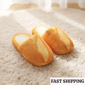 Bread Plush Slippers, Cozy Indoor/Outdoor House Shoes, Warm Plush Indoor Slides, Soft Non Slip Cozy Home Shoes Autumn Winter Comfort