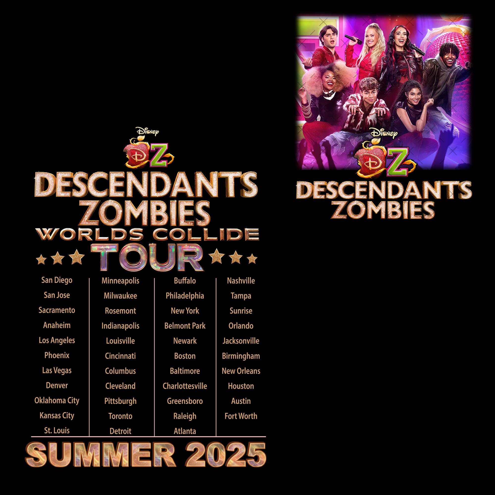 Descendants Zombies World Tour PNG Design Digital Download,  The Rise Of Red Group Png, Descendants Concert Summer Music Festival 2025