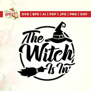 The Witch Is In svg, Halloween Door Hanger svg, Halloween Door Sign svg, Cricut, Png, Svg, sublimation, Halloween Sign Glowforge, Halloween.