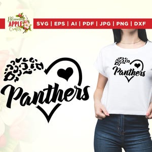 Love Panthers Svg, Leopard Svg, Mascot Svg, Panthers Svg, Cricut, Png, Svg, sublimation, Panthers Shirt Svg, instant download, silhouette.