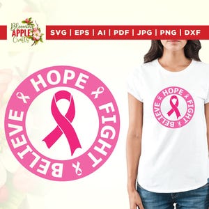 Hope svg, Breast cancer ribbon SVG, Hope fight believe svg png, Cancer Survivor svg, Cancer Awareness Svg, cricut, cancer fighter svg, png.