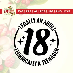Legally adult technically teenager Svg, Cricut, Png, Svg, sublimation, Png, 18th Birthday Shirt svg, Cricut, Vinyl, adult technically svg.